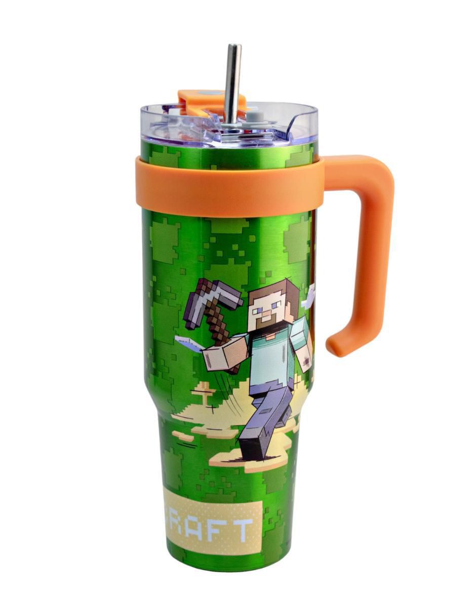 Termo doble pared de acero inoxidable Minecraft con tapa rosca 1.2 L 6
