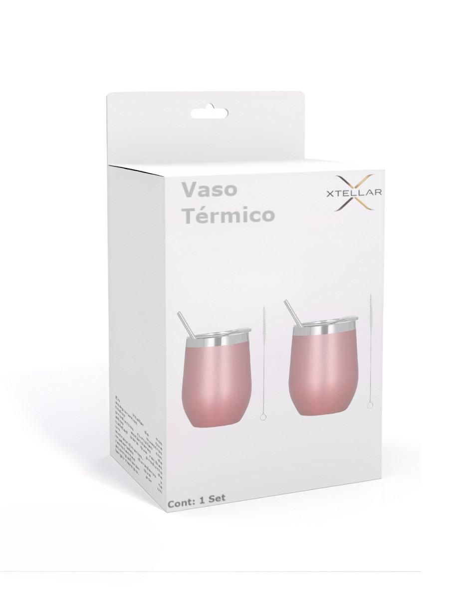 Set de vasos con tapa y popote Xtllar3637 con 2 piezas 4