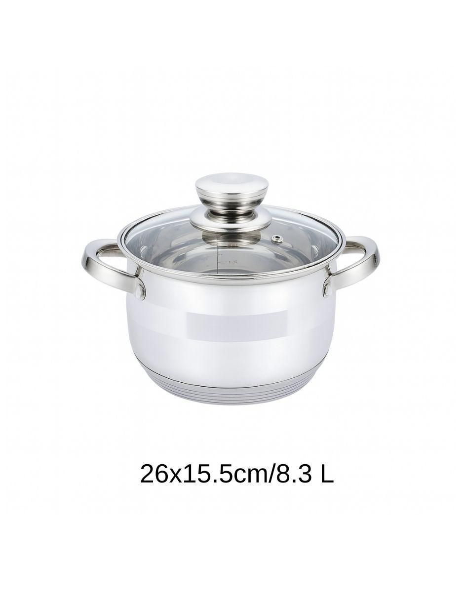Batería de cocina de acero inoxidable antiadherente combinado 8 piezas 3