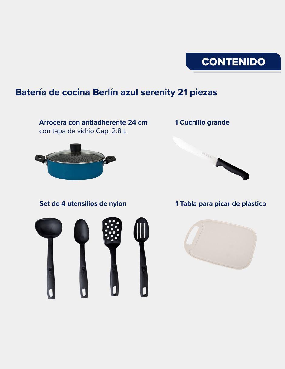 Batería de cocina Berlín Serenity de aluminio antiadherente sin PFOA 21 piezas 2