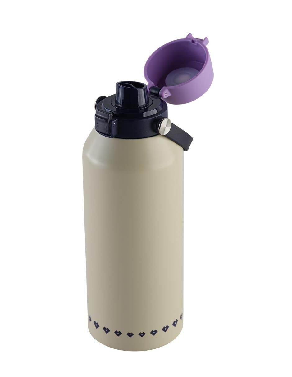 Termo luckyly de acero inoxidable liza con tapa flip top