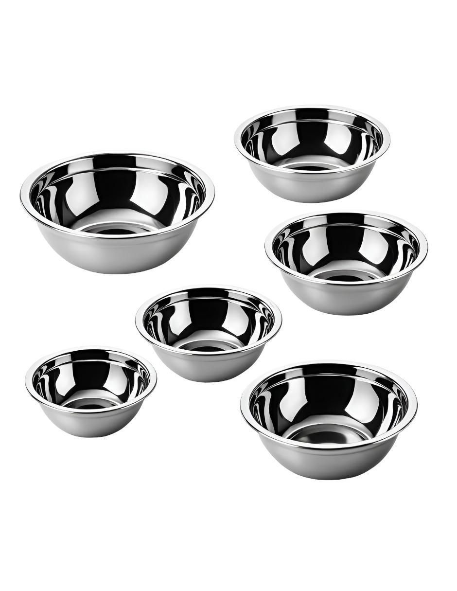 Set bowl 6 piezas de acero inoxidable Set bowl 6 piezas de acero inoxidable