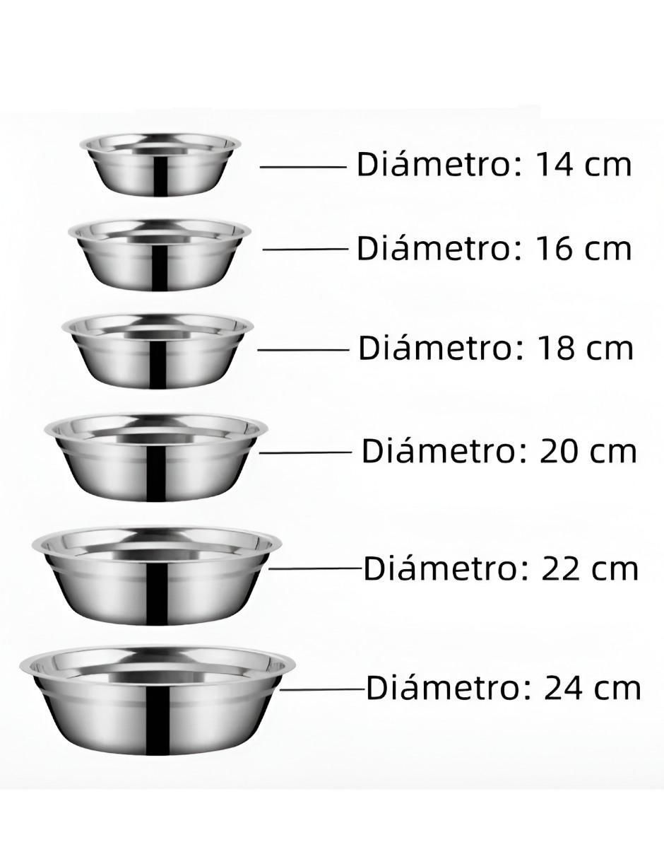 Set bowl 6 piezas de acero inoxidable 4