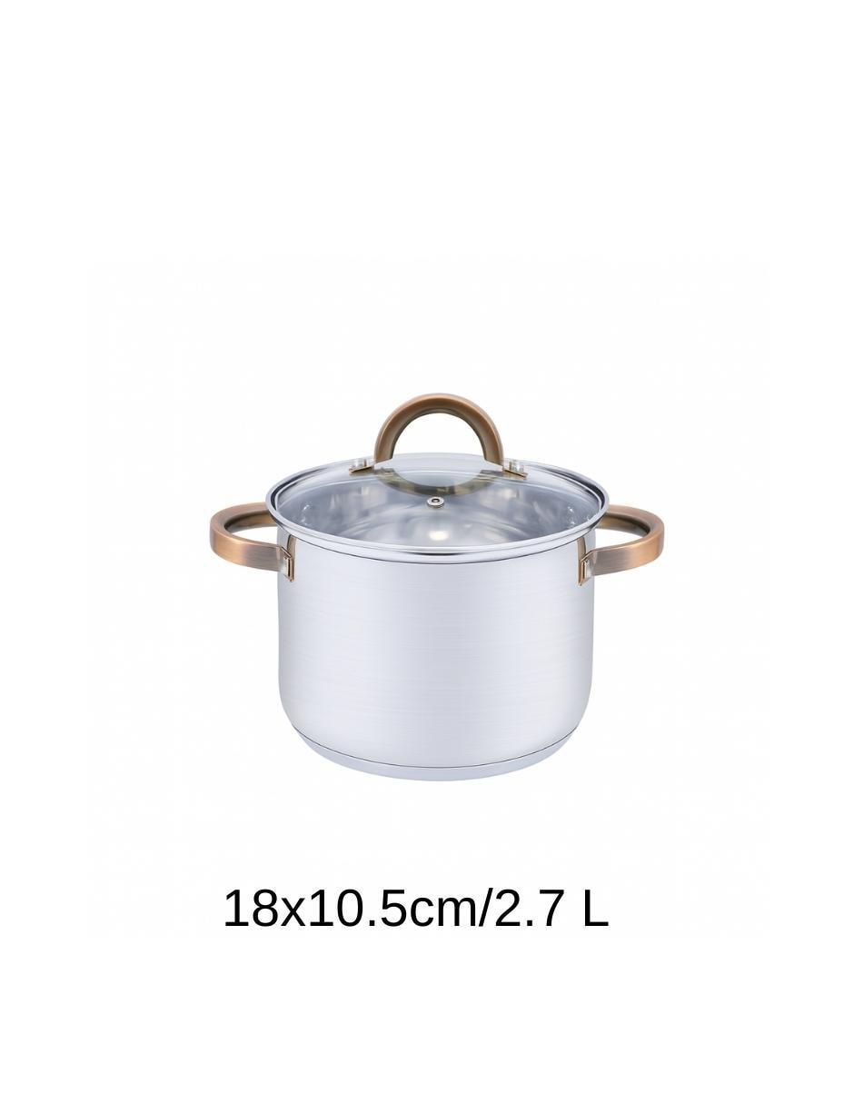 Batería de cocina de acero inoxidable antiadherente convencional 8 piezas 3