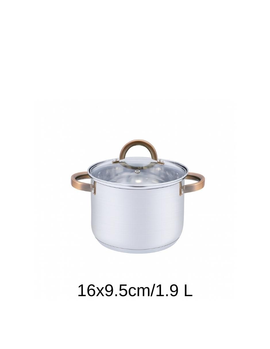 Batería de cocina de acero inoxidable antiadherente convencional 8 piezas 5