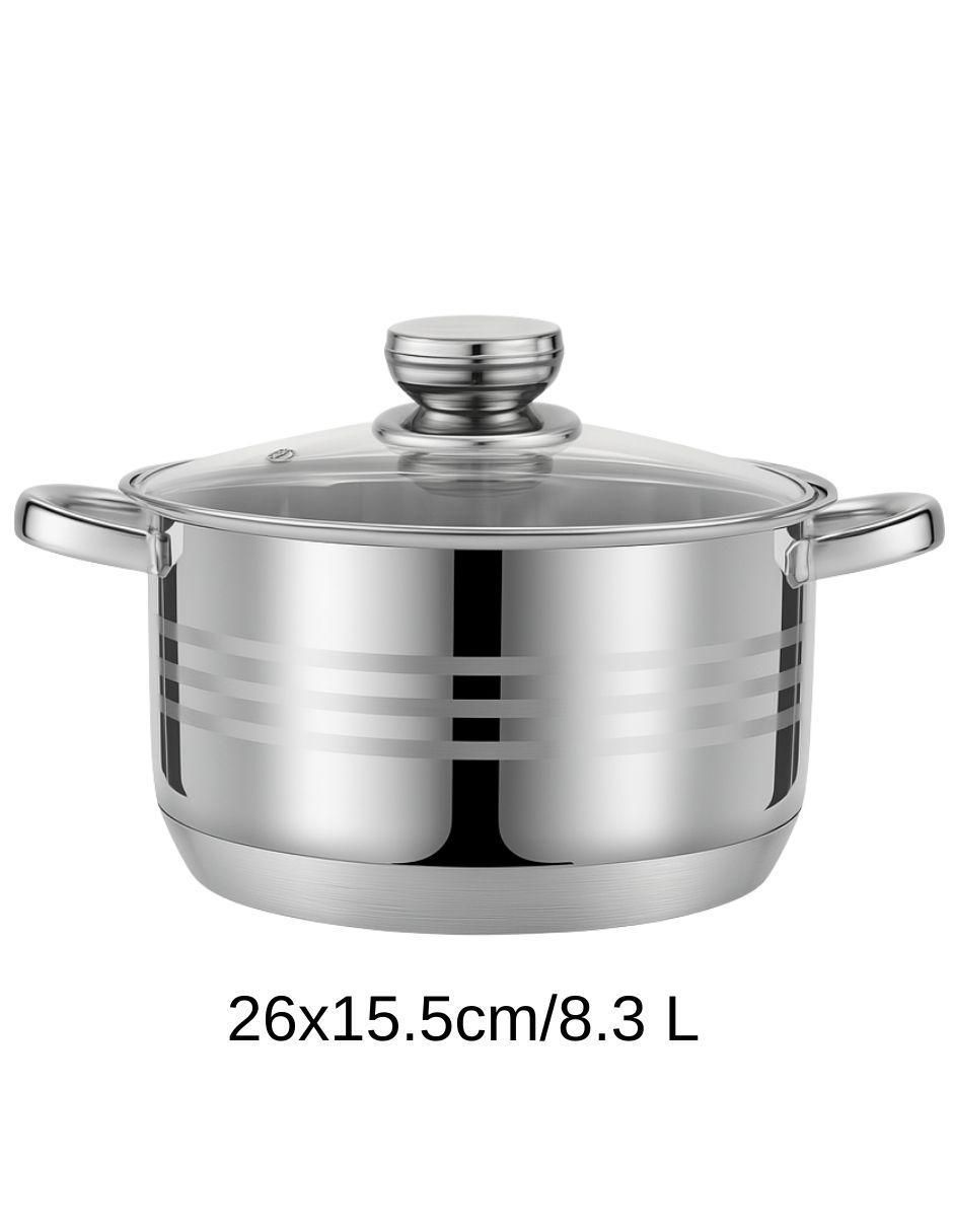Batería de cocina de acero inoxidable antiadherente combinado 6 piezas 2