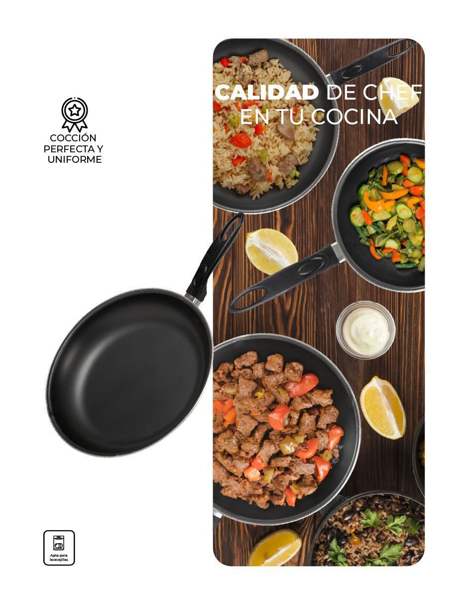 Set de sartenes LOVE COOK de aluminio anodizado 3 piezas 2