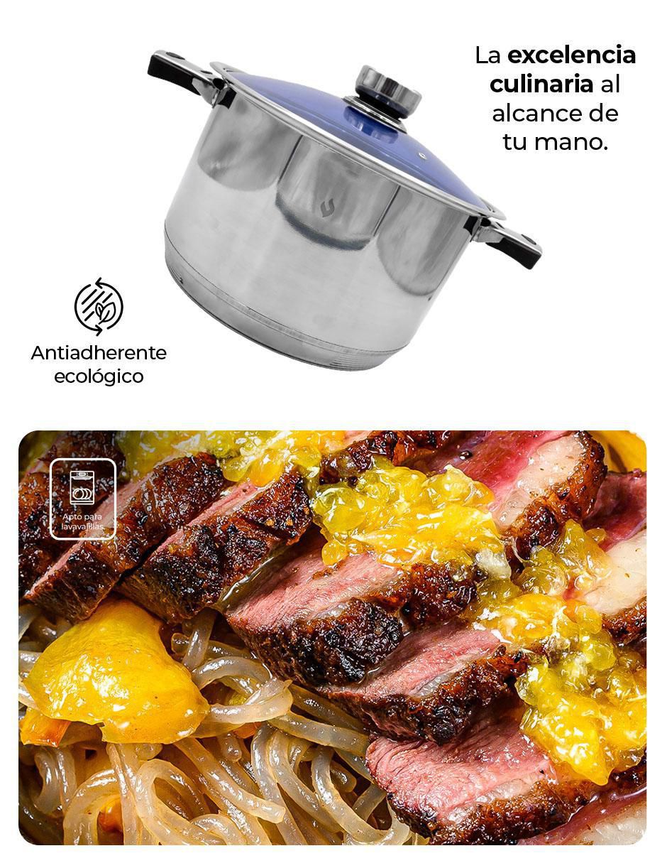 Batería de cocina Elkatan de acero inoxidable antiadherente convencional 24 piezas 3