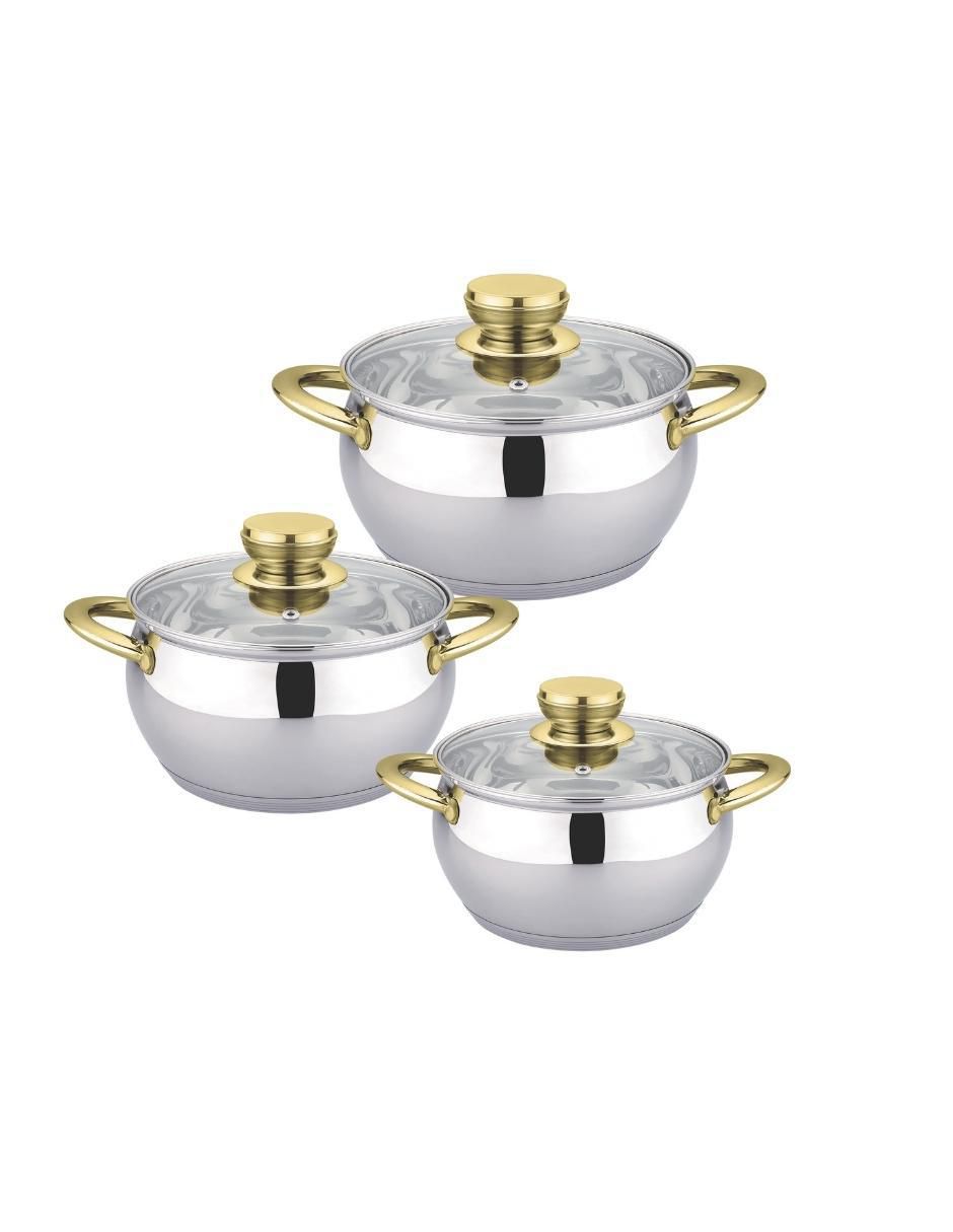 Batería de cocina de acero inoxidable antiadherente combinado 6 piezas
