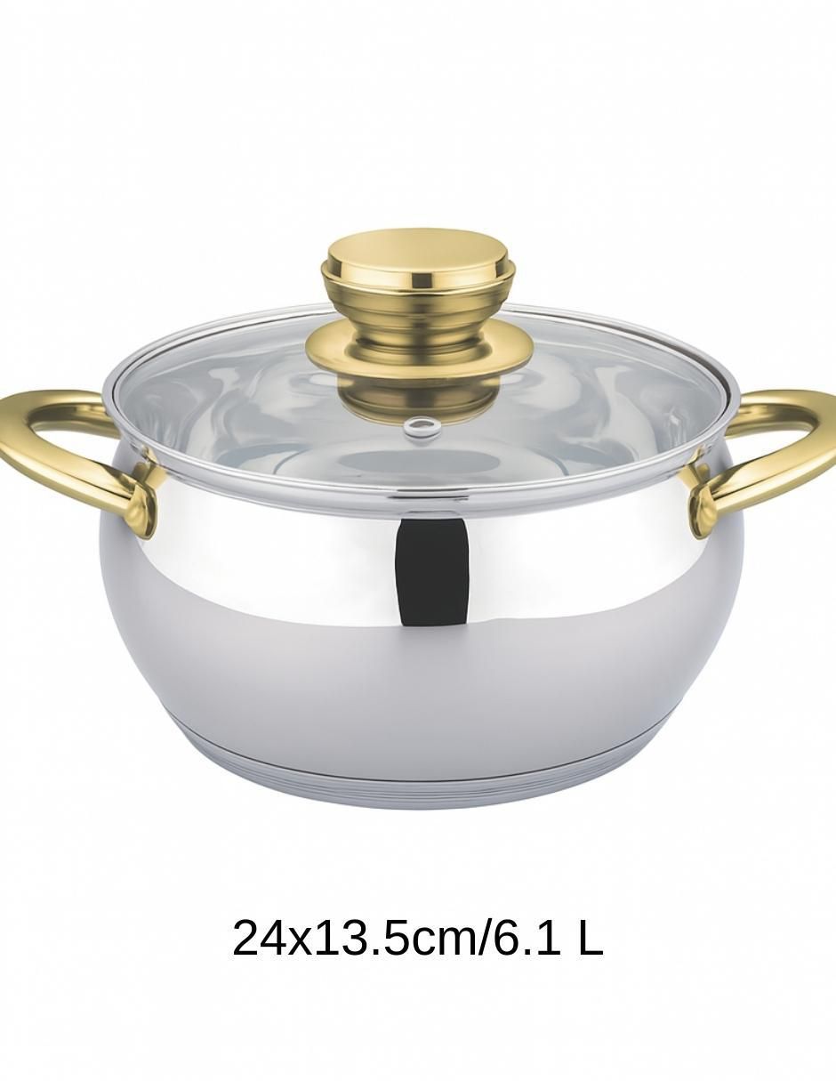 Batería de cocina de acero inoxidable antiadherente combinado 6 piezas 2