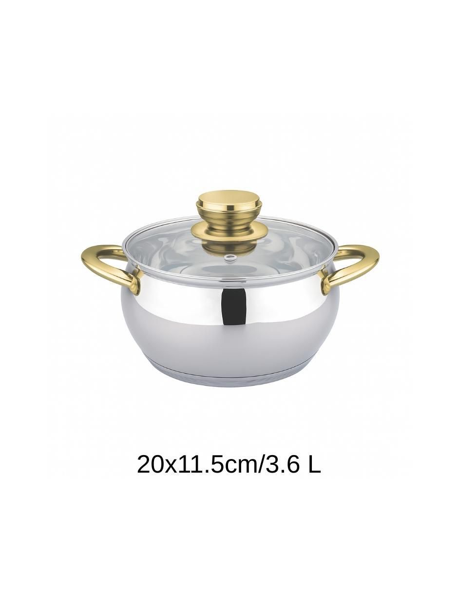 Batería de cocina de acero inoxidable antiadherente combinado 6 piezas 3