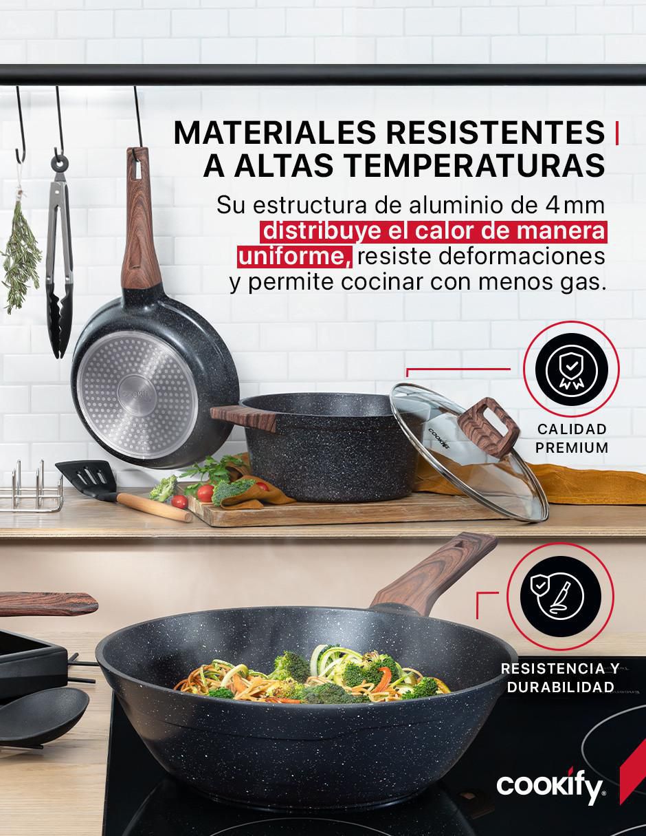 Batería de cocina de mármol antiadherente minerales naturales 11 piezas 2