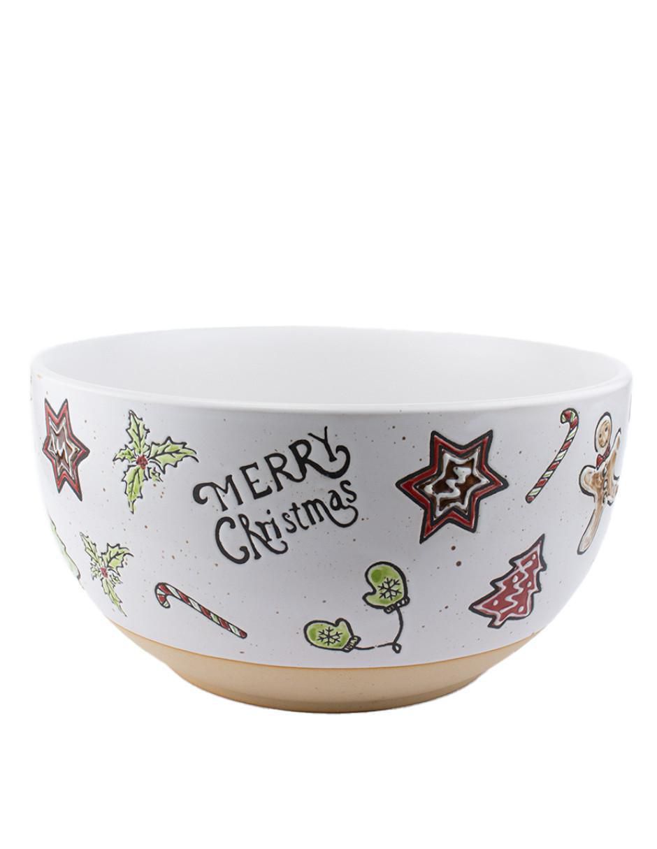 Ensaladera merry christmas de cerámica Ensaladera merry christmas de cerámica