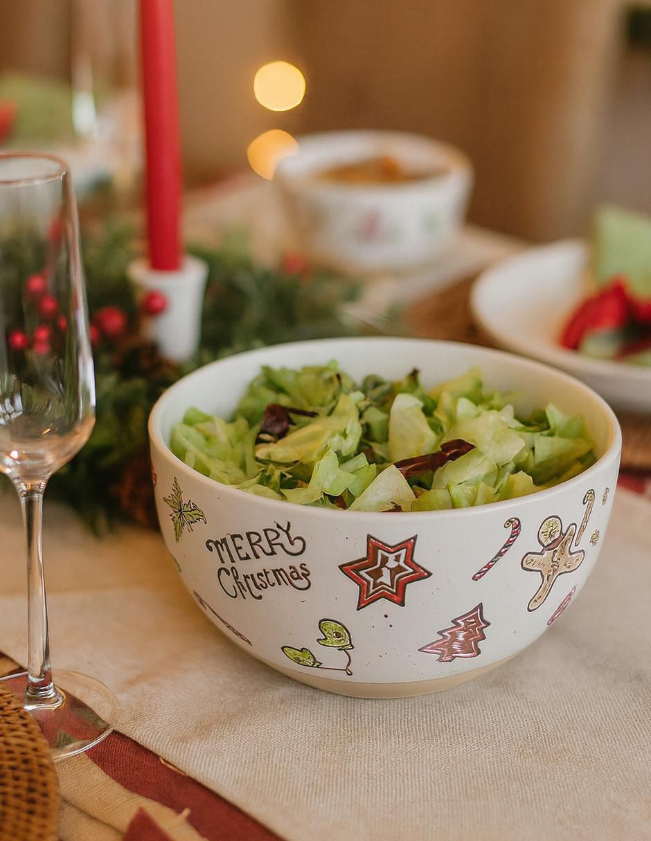 Ensaladera merry christmas de cerámica 3