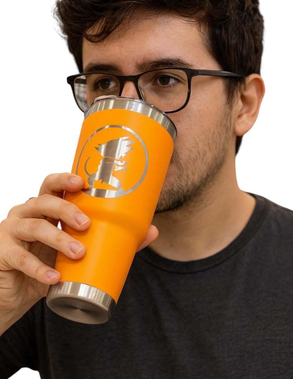 Termo macarena brand "de" acero inoxidable goku "con tapa" push pull 887 ml