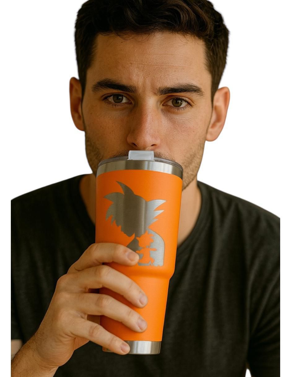 Termo macarena brand "de" acero inoxidable goku "con tapa" push pull 887 ml