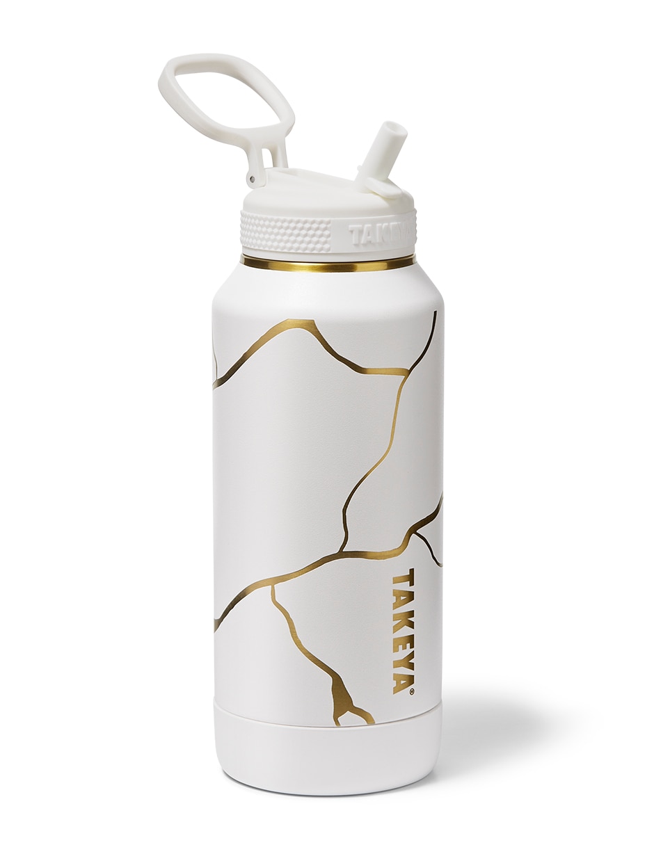 Termo de acero inoxidable 32Oz Gold Crackle con tapa flip top 950 ml 2