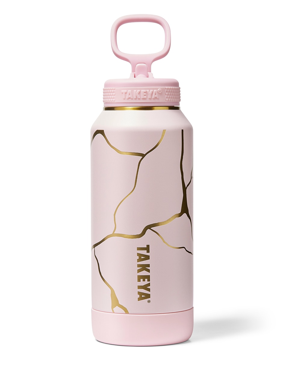 Termo de acero inoxidable 32Oz Gold Crackle con tapa flip top 950 ml