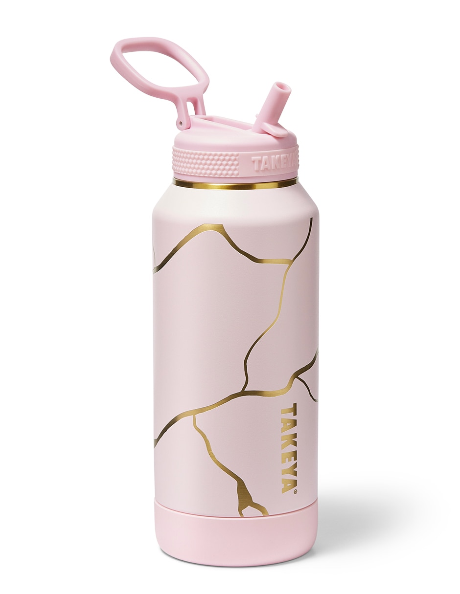 Termo de acero inoxidable 32Oz Gold Crackle con tapa flip top 950 ml 2