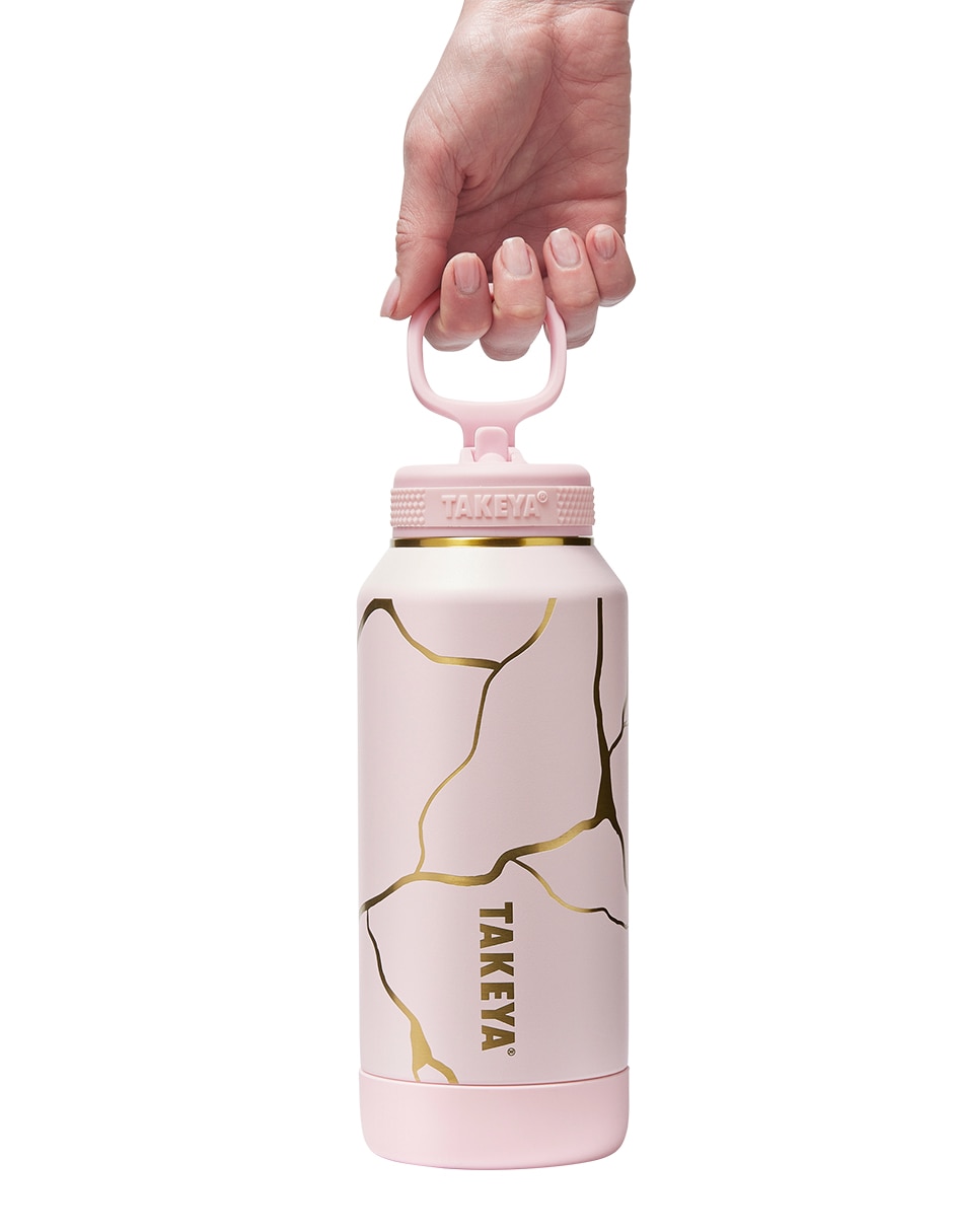 Termo de acero inoxidable 32Oz Gold Crackle con tapa flip top 950 ml 3