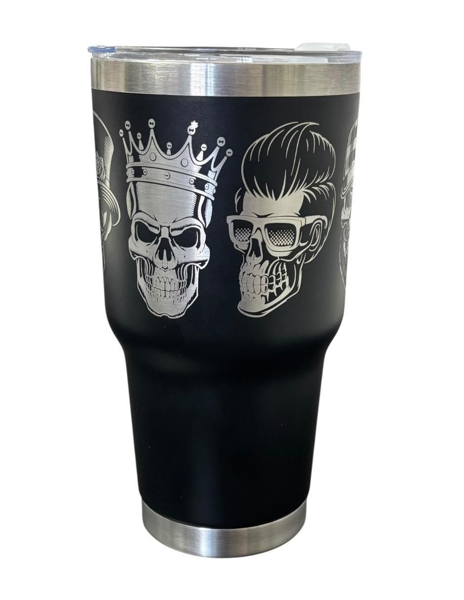 Termo de acero inoxidable Calaveras con tapa push pull 887 ml
