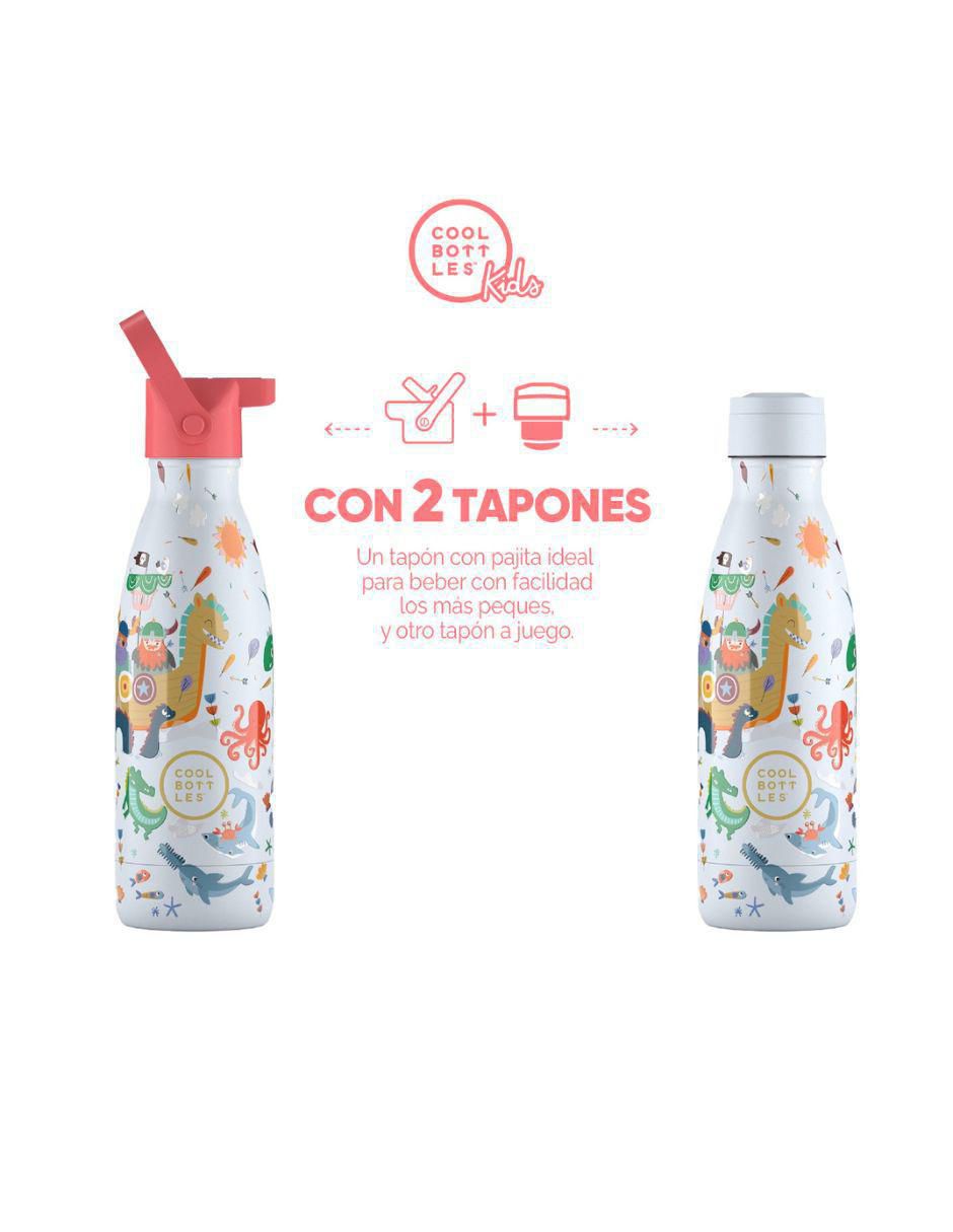 Botella de agua de acero inoxidable Brave Vikings con tapa rosca 350 ml 2