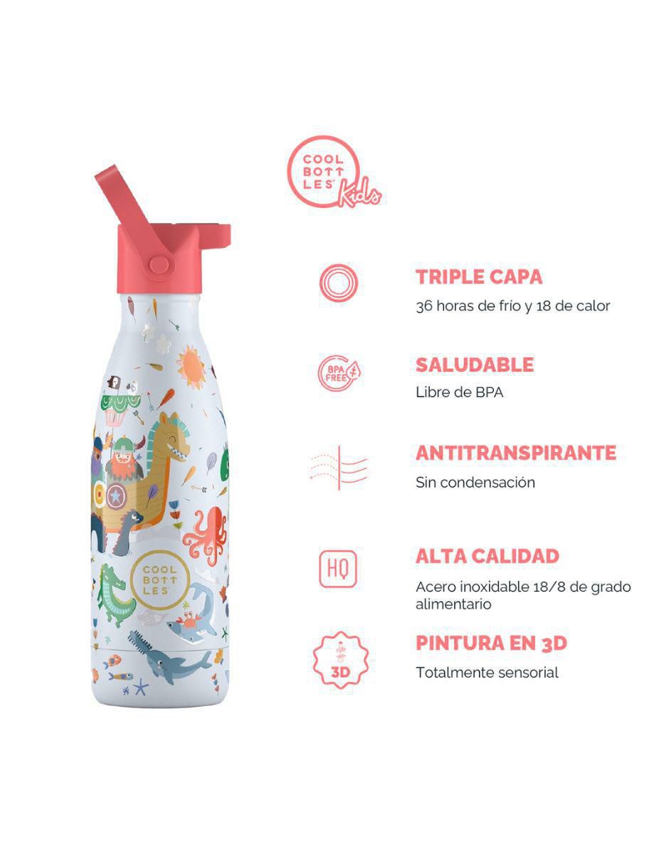 Botella de agua de acero inoxidable Brave Vikings con tapa rosca 350 ml 4