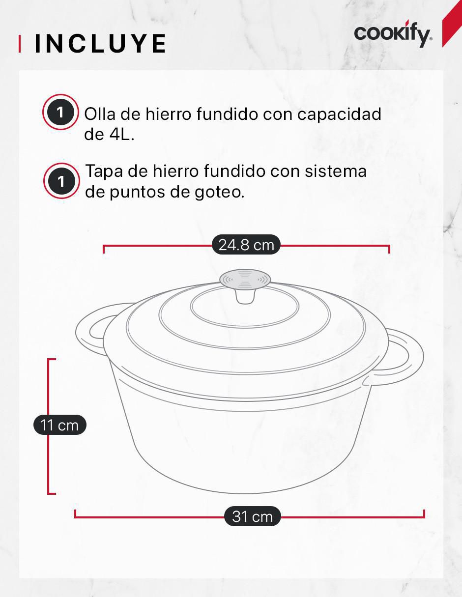 Horno holandés Hierro Fundido Esmaltado 7