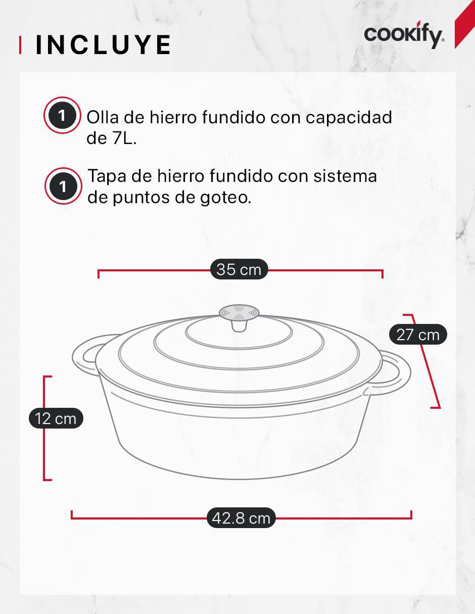 Horno holandés cookify hierro fundido esmaltado