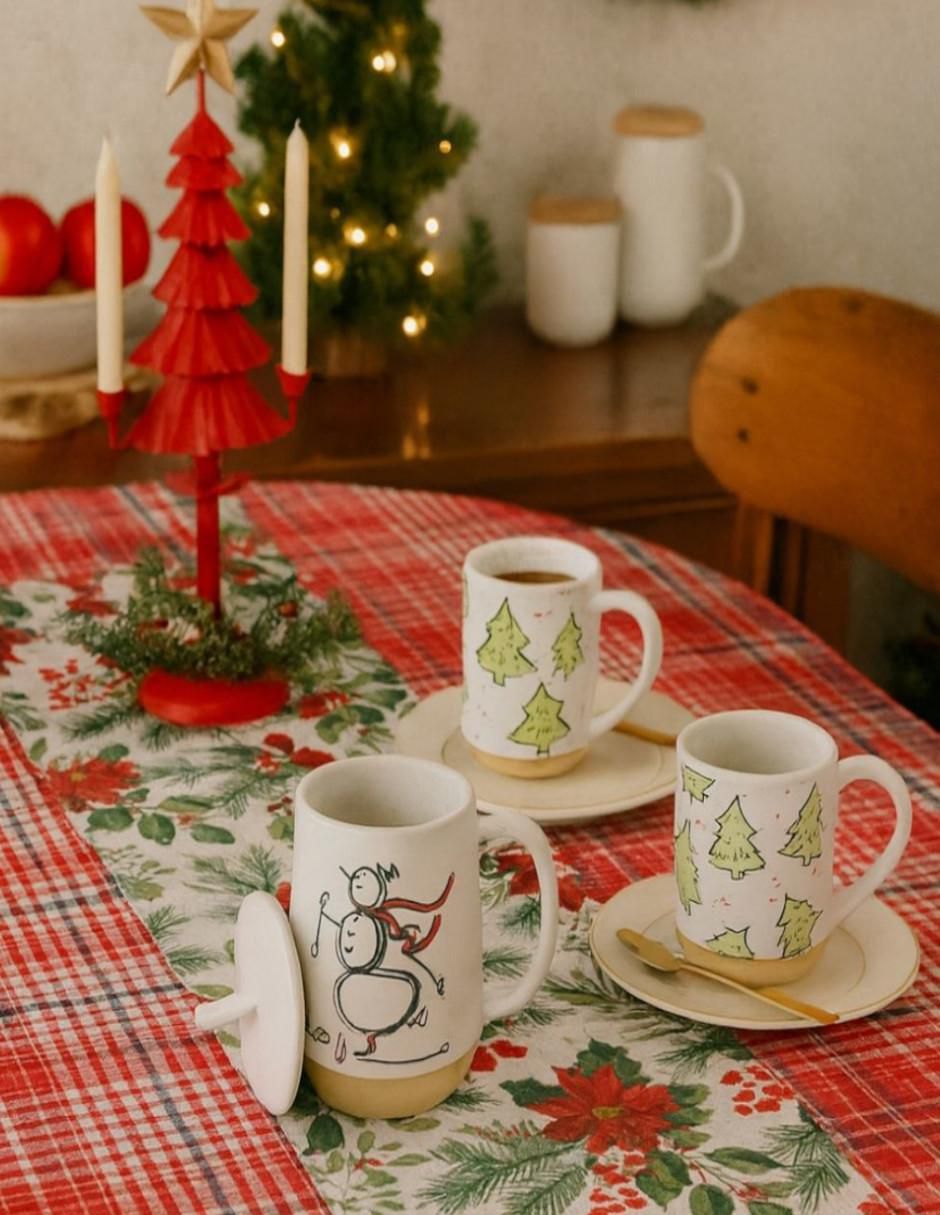 Set azucarera Muñeco de Nieve de cerámica 4
