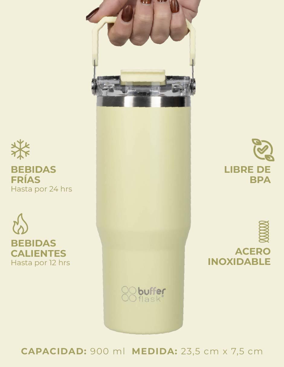 Termo Buffer de acero inoxidable con tapa rosca 900 ml
