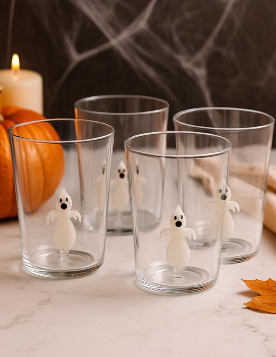 Set de vasos para jugo fantasma de cristal con 4 piezas 3