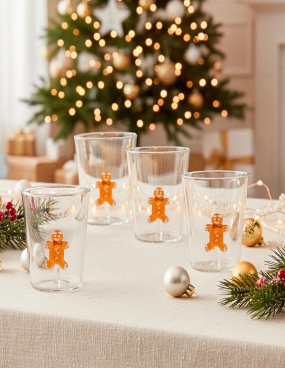 Set de vasos para jugo jengibre de cristal con 4 piezas 2