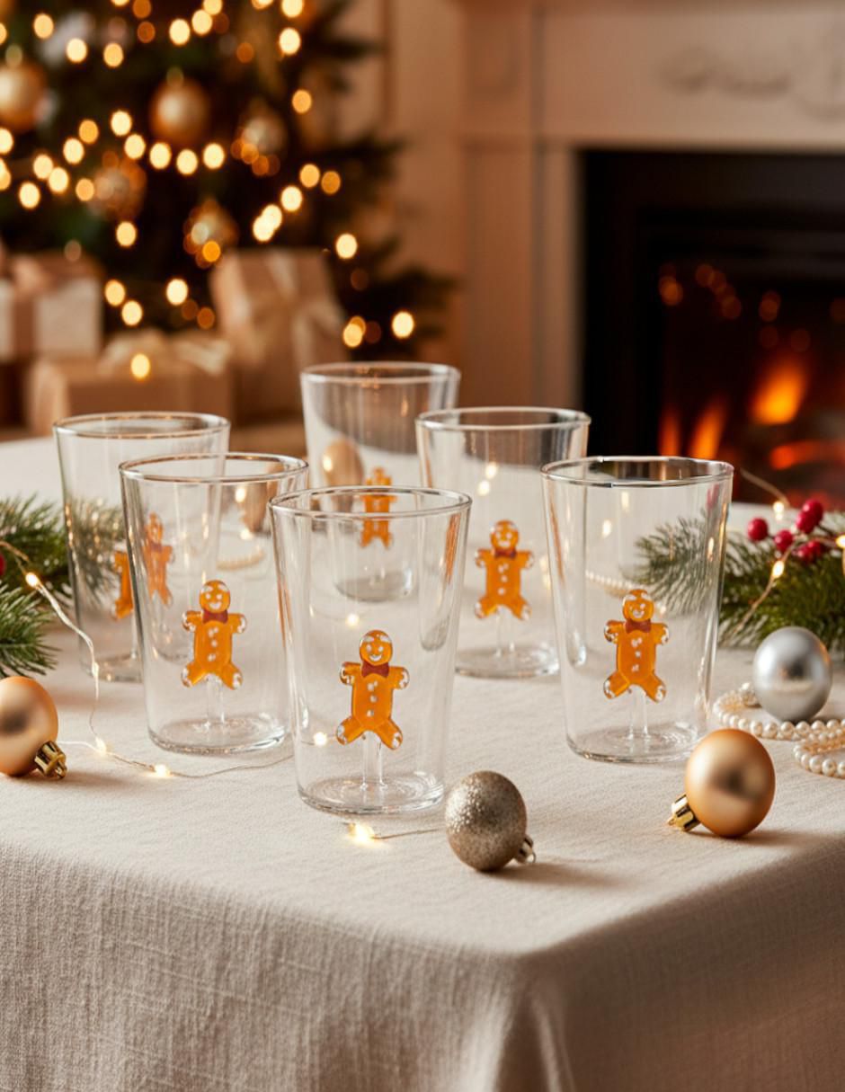 Set de vasos para jugo jengibre de cristal con 6 piezas piezas 2