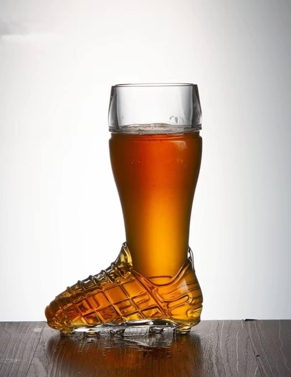 Vaso para cerveza Soccer de vidrio con 4 piezas 3