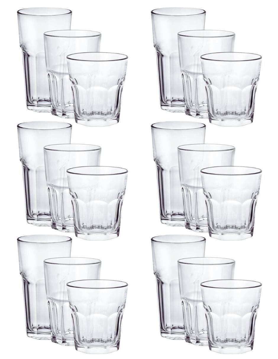 Set de vasos London de vidrio con 18 piezas