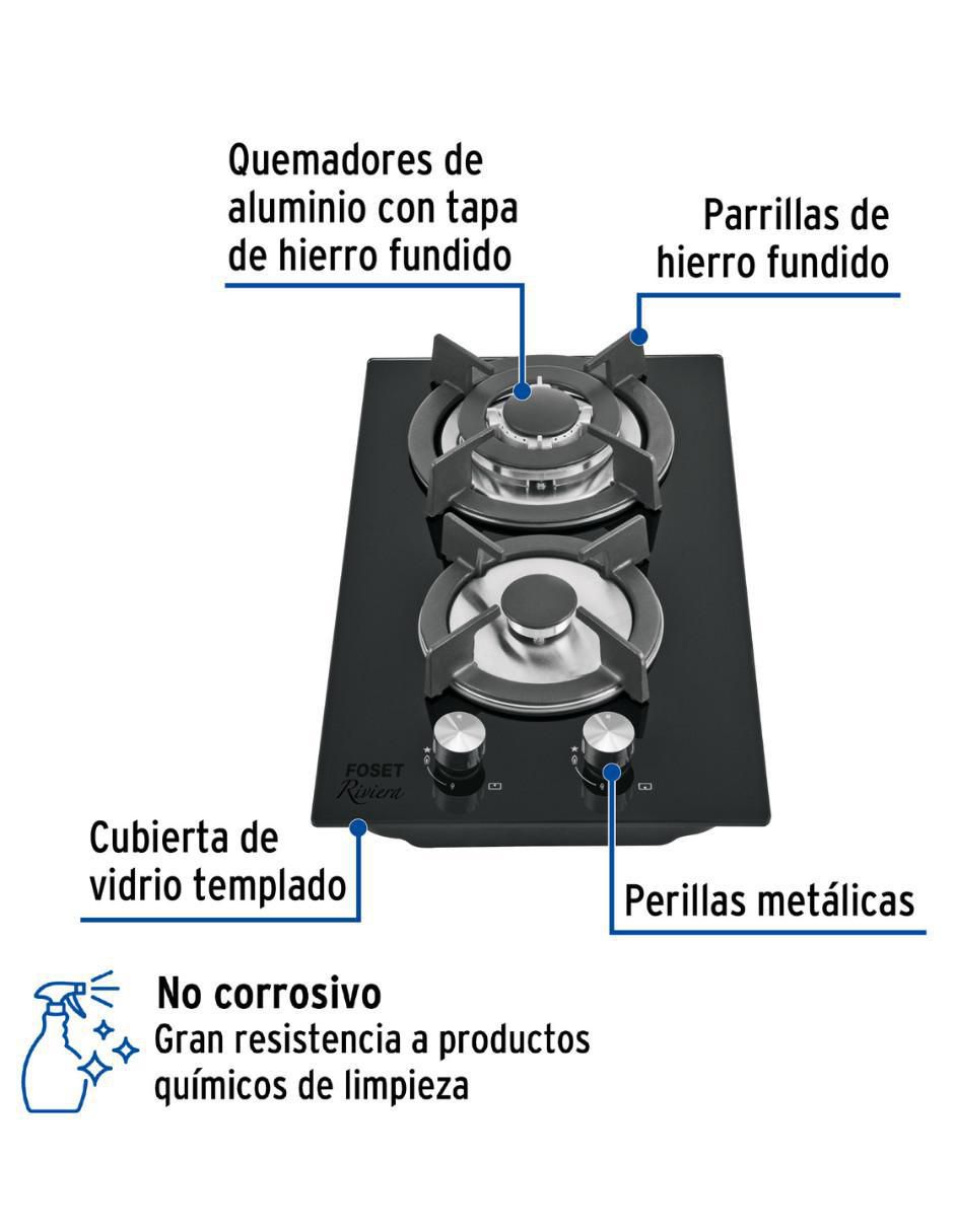Parrilla de gas PAE-302GV de vidrio templado 2