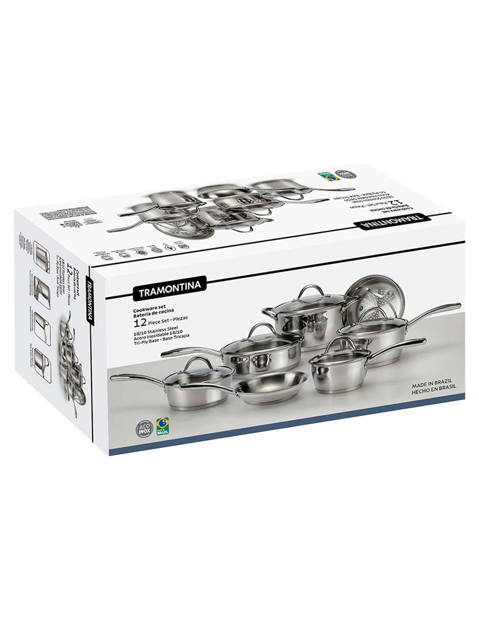 Batería de cocina de acero inoxidable 12 piezas 2