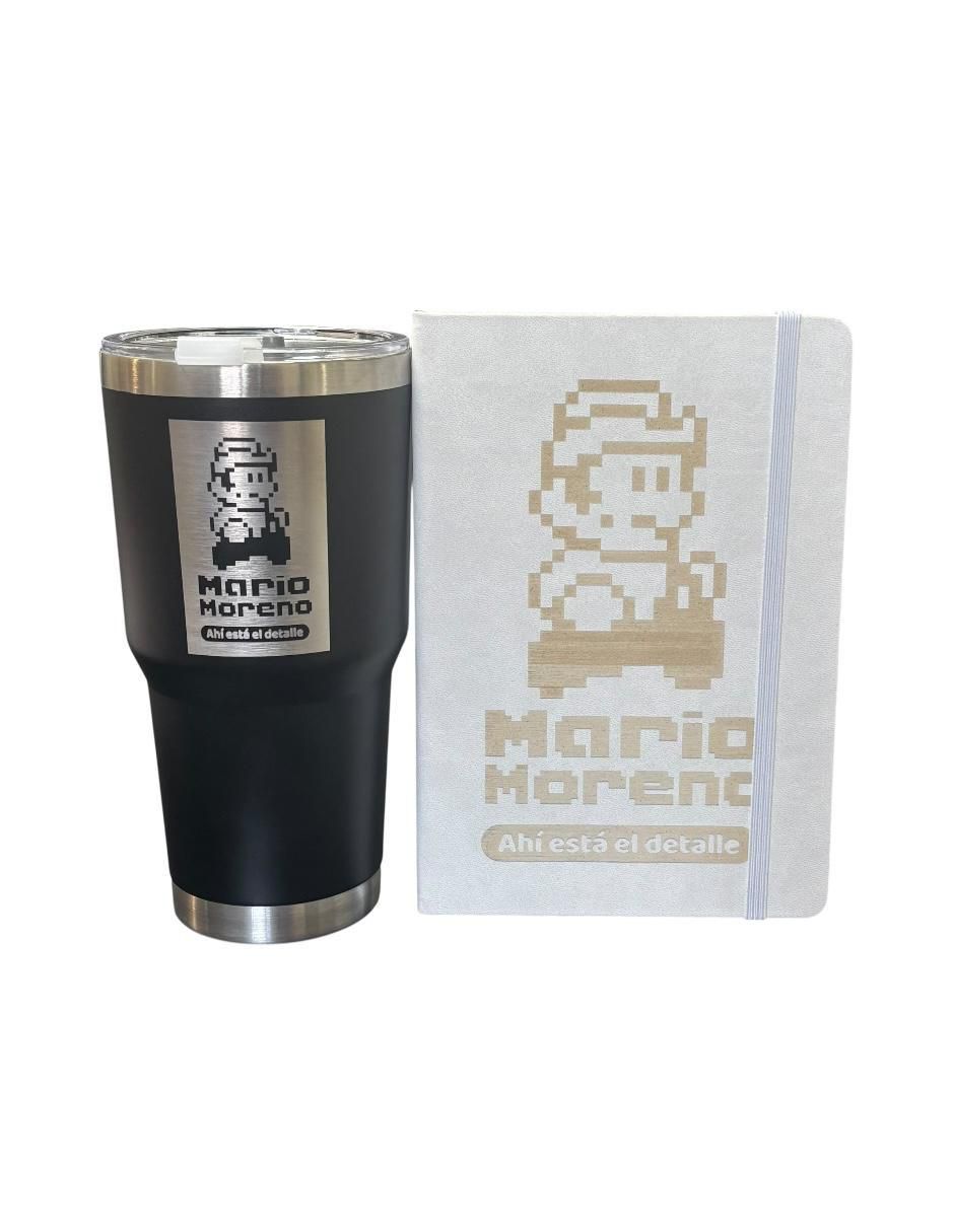 Set termo de acero inoxidable Cantinflas con tapa push pull