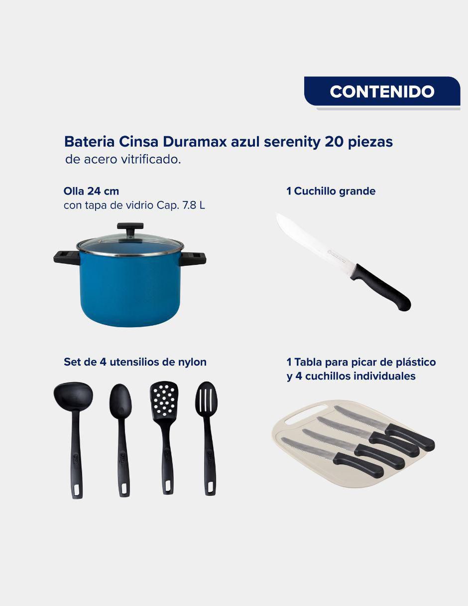 Batería de cocina Duramax de acero vitrificado antiadherente sin PFOA 20 piezas 2