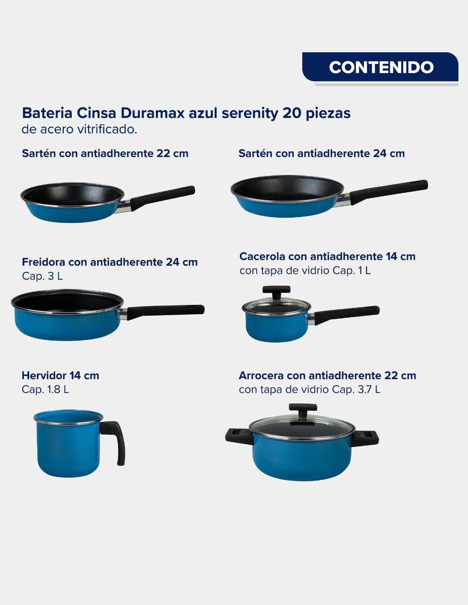 Batería de cocina Duramax de acero vitrificado antiadherente sin PFOA 20 piezas 3