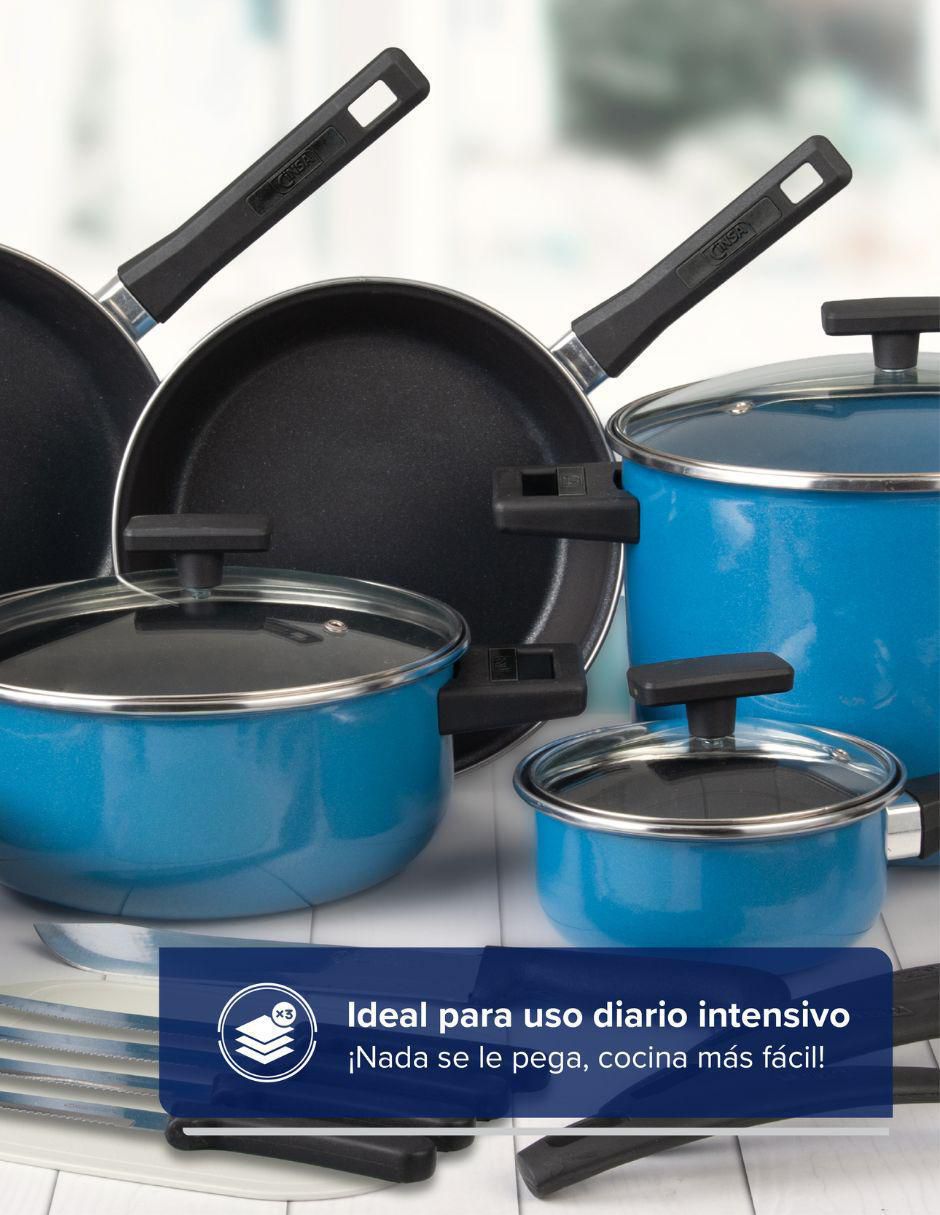 Batería de cocina Duramax de acero vitrificado antiadherente sin PFOA 20 piezas 5