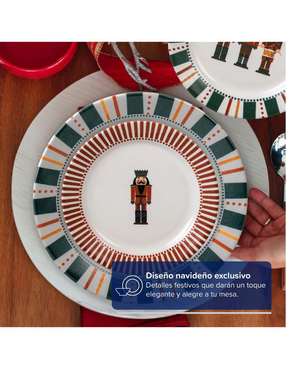 Vajilla cerrada cascanueces navidad de porcelana para 4 personas 2