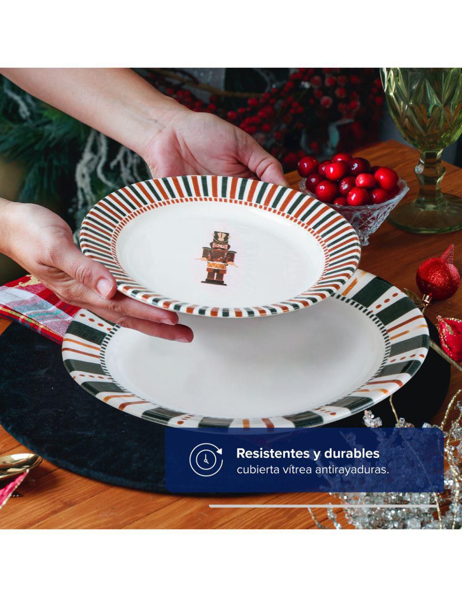Vajilla cerrada cascanueces navidad de porcelana para 4 personas 3
