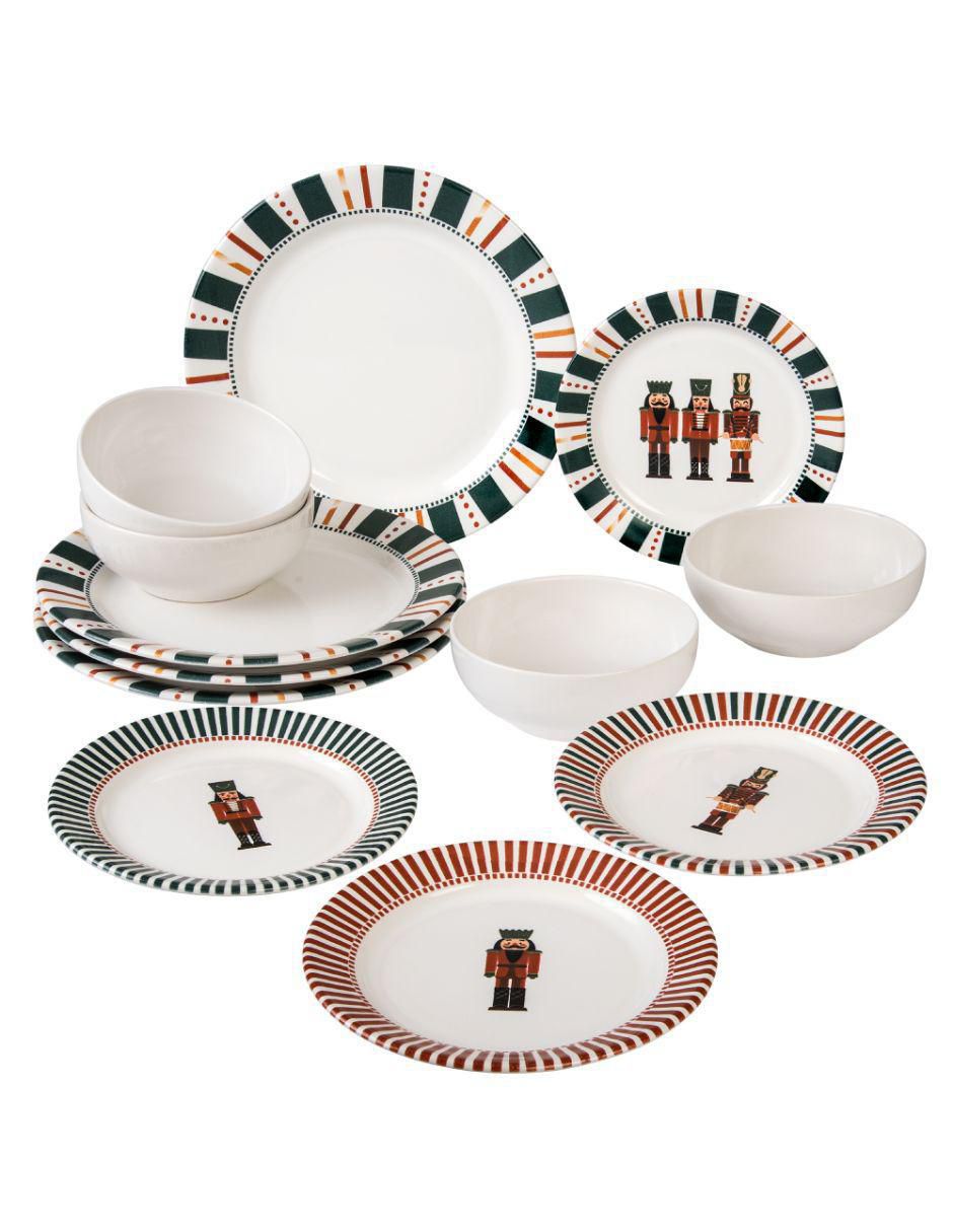 Vajilla cerrada cascanueces navidad de porcelana para 4 personas 4