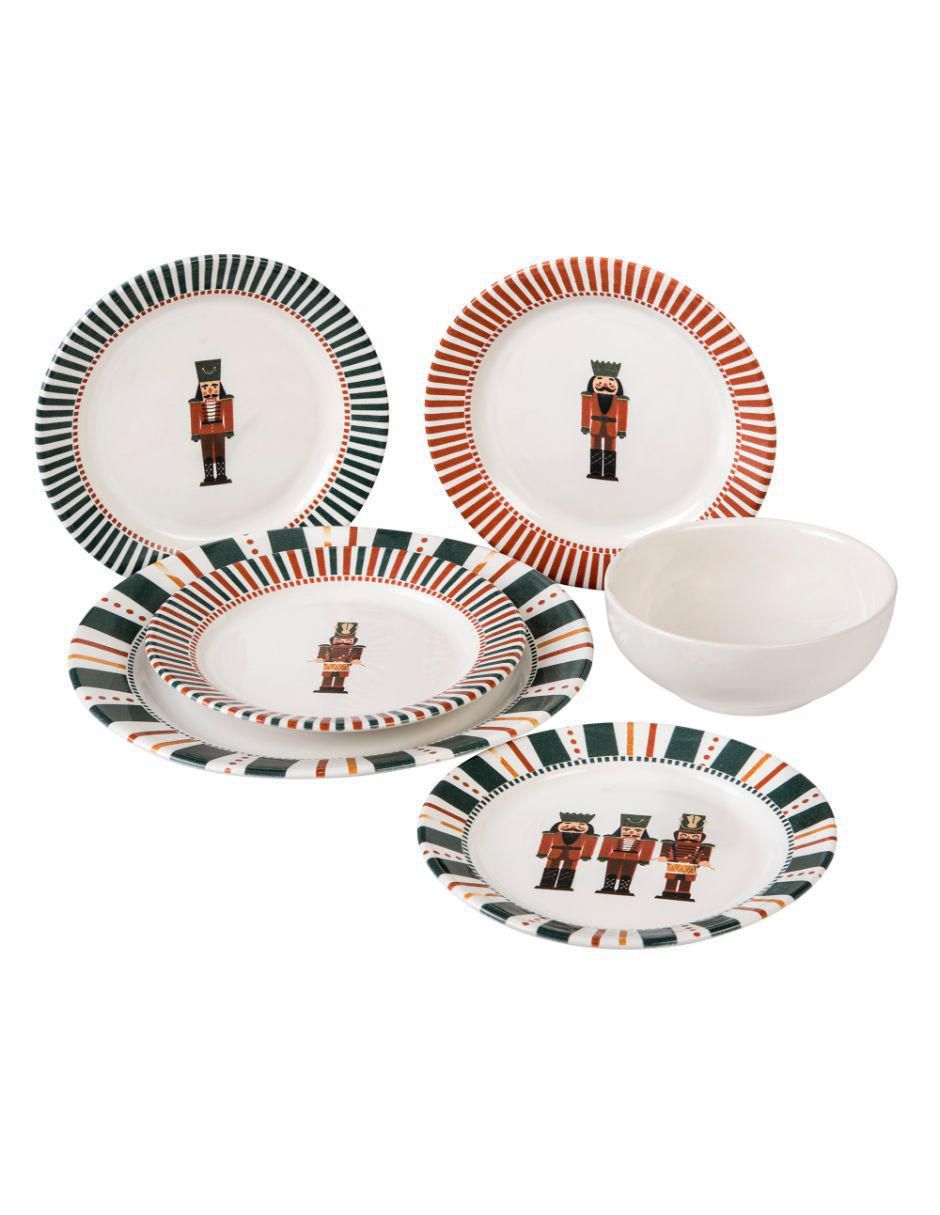 Vajilla cerrada cascanueces navidad de porcelana para 4 personas 7