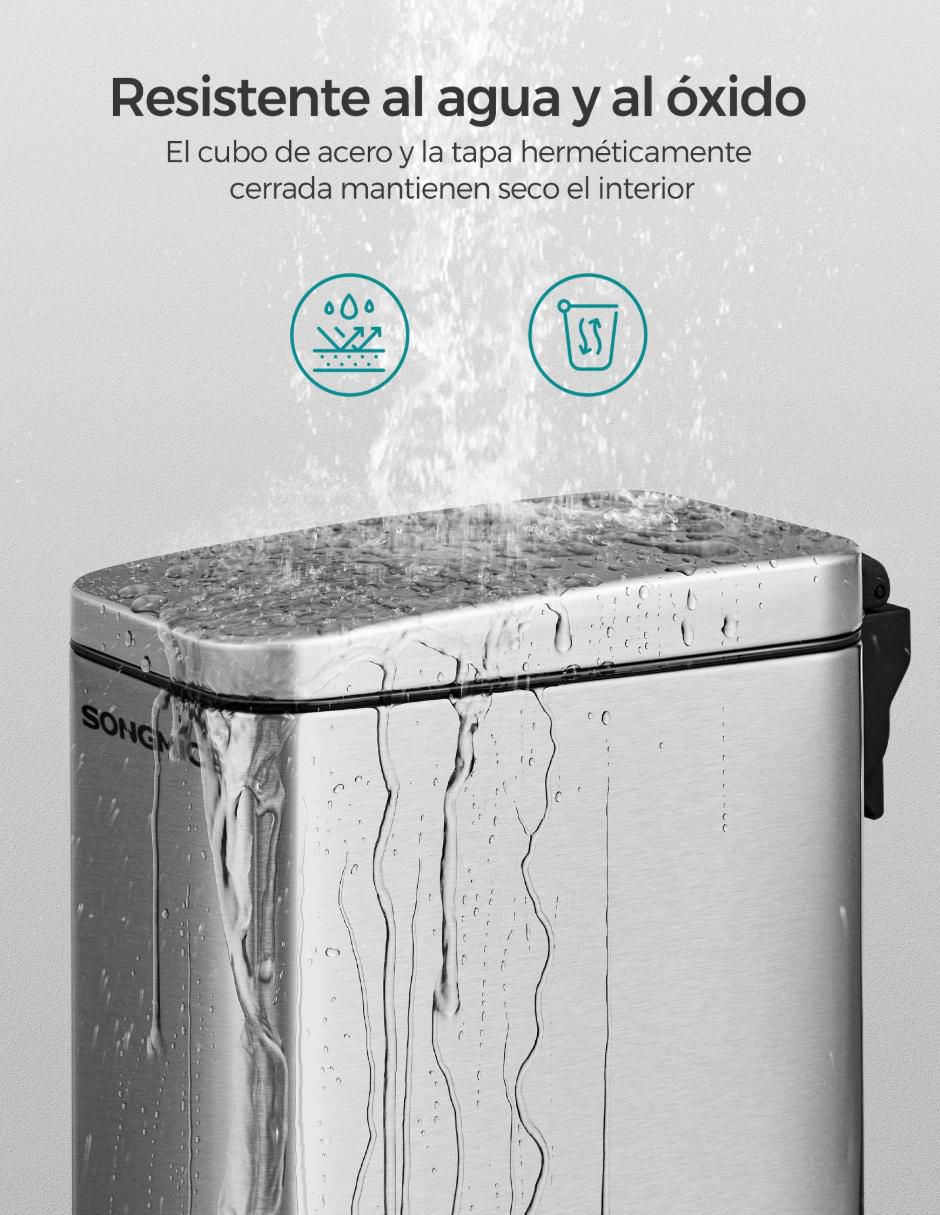 Bote de basura Plushic de acero inoxidable 3