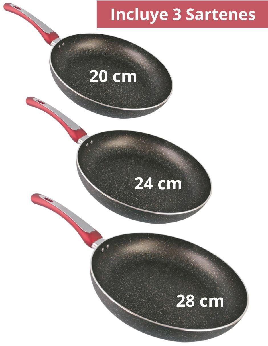 Set de sartenes hsm dragon chef "de" aluminio 3 piezas