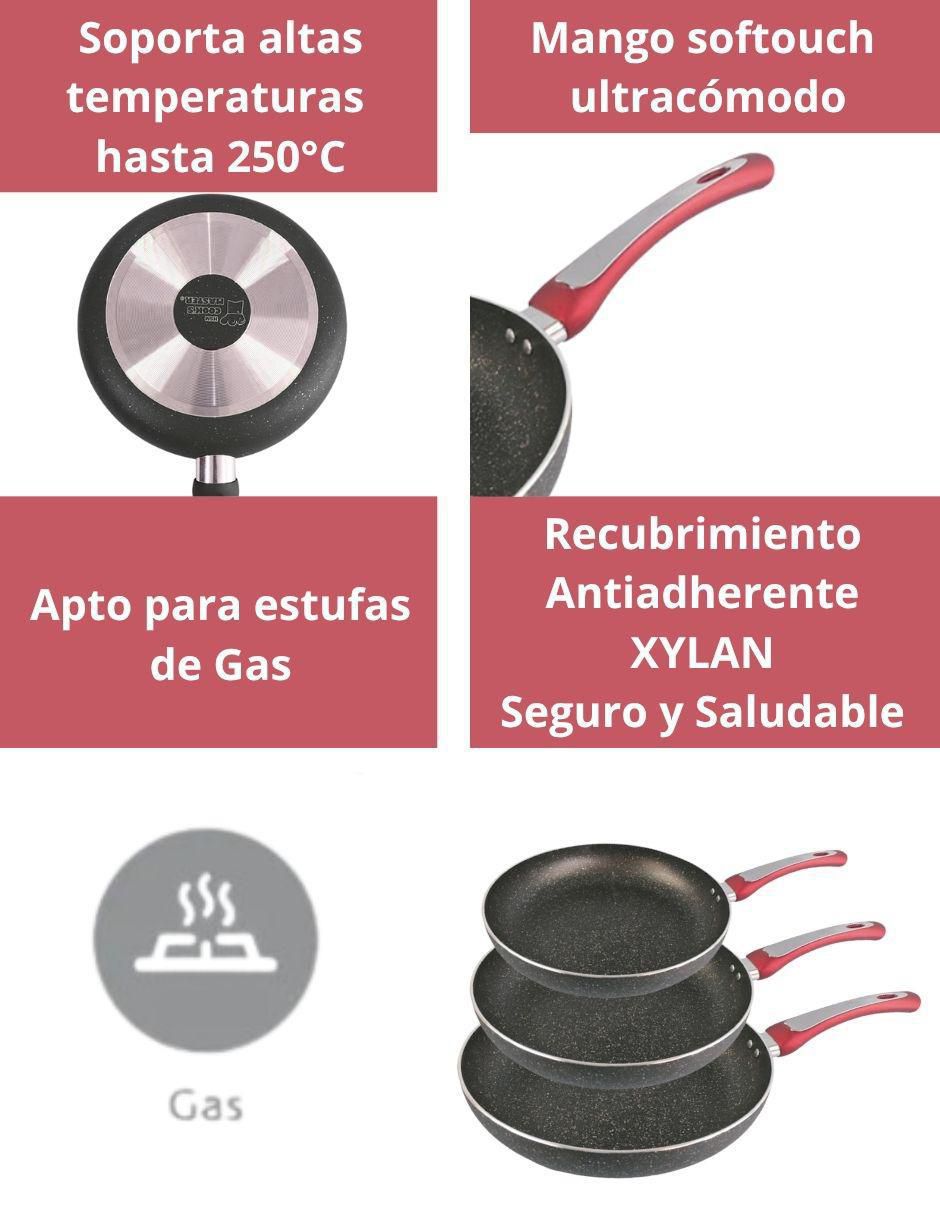 Set de sartenes hsm dragon chef "de" aluminio 3 piezas