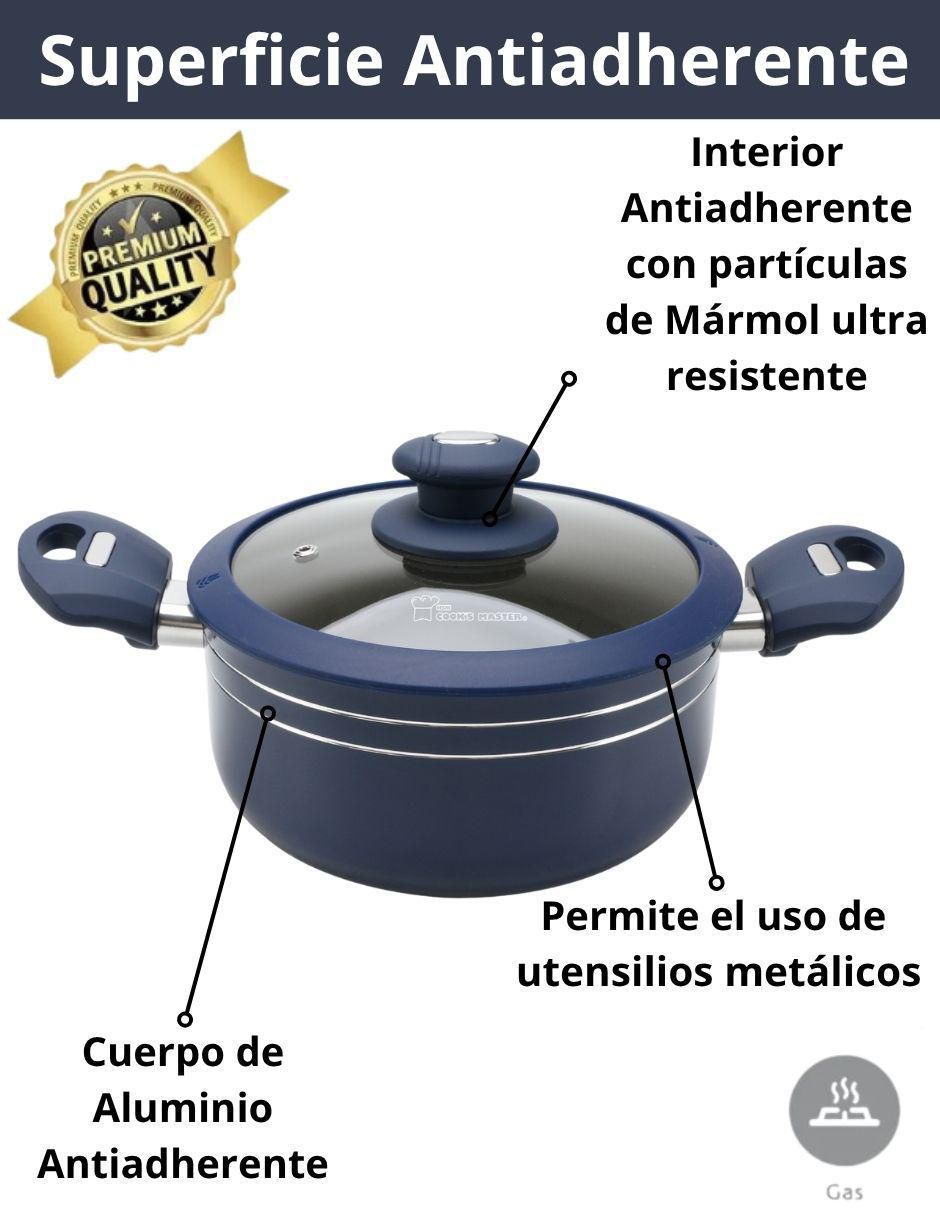 Batería de cocina de aluminio antiadherente minerales naturales 16 piezas 4